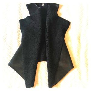 ECHO Black Soft wool/leather Vest